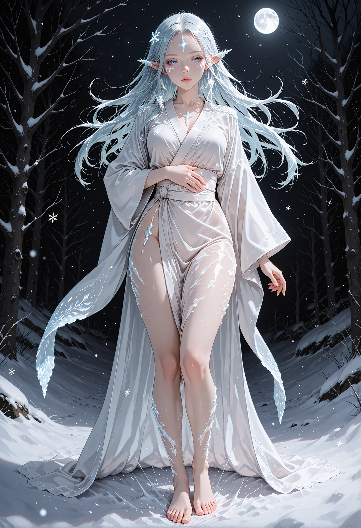 Fubuki — Yuki-onna (snow spirit) slim ai girlfriend on Xotic AI